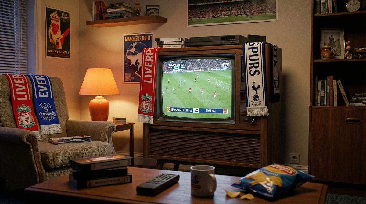 复古电视播放英超赛事画面 - 半岛体育